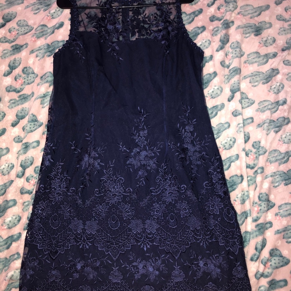 Navy Blue Lace Dress